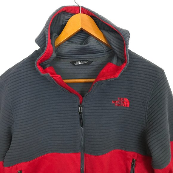The North Face Other - The North Face Men Gray Red M Zip Hoodie Jacket